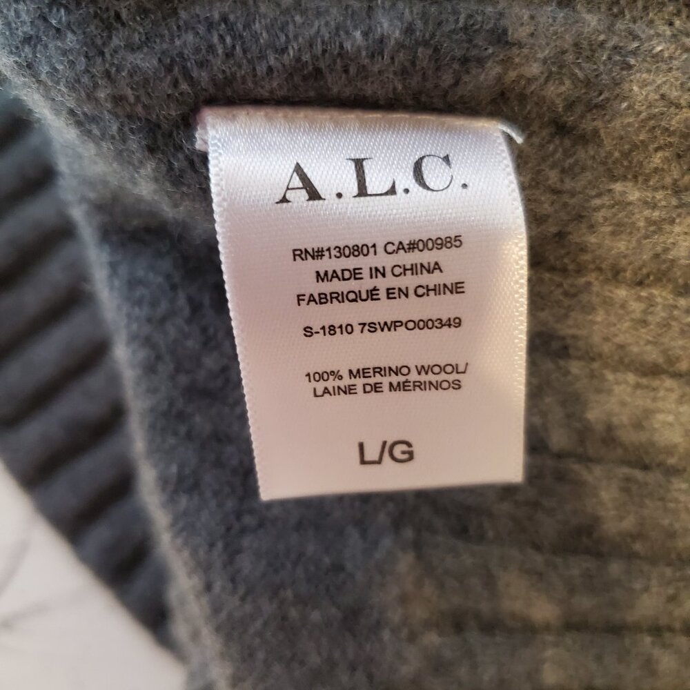 A.L.C. Womens Gym Grey V-neck Angeles Sweater L - Picture 9 of 11